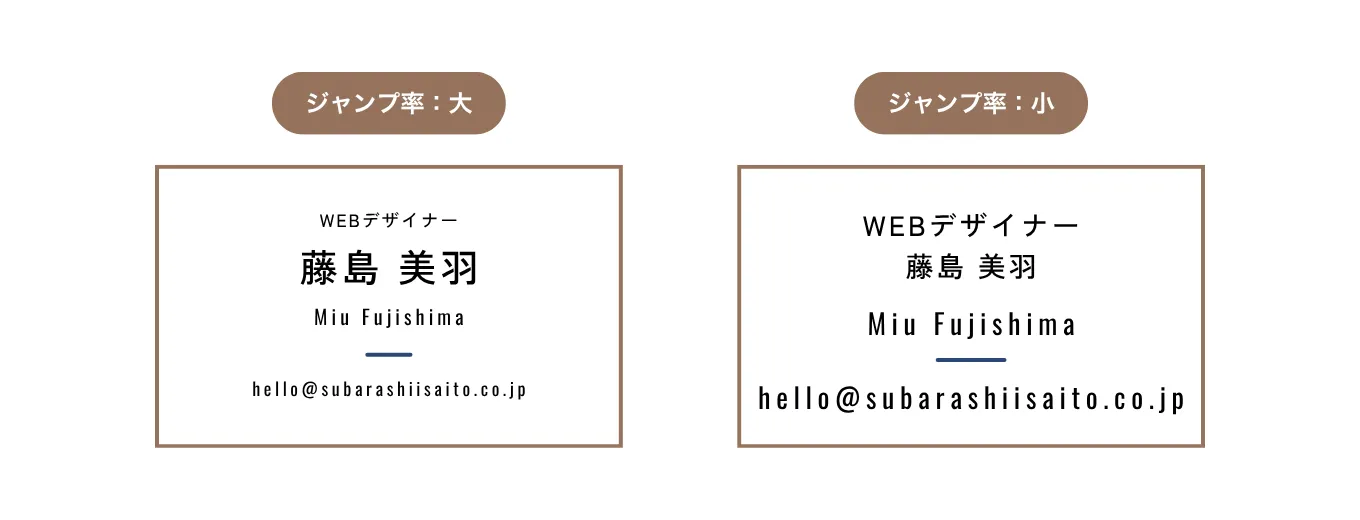 WEBデザイナー　名刺　コツ　ジャンプ率