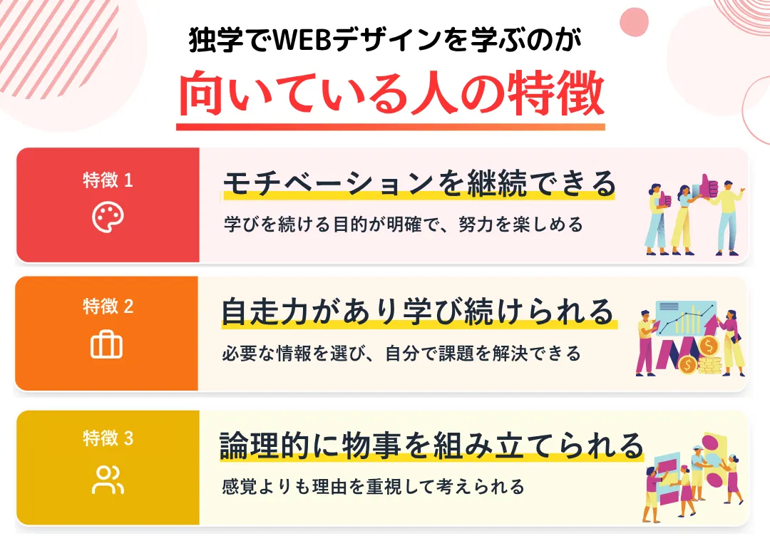 独学でWEBデザインを学ぶのが向いている人の特徴