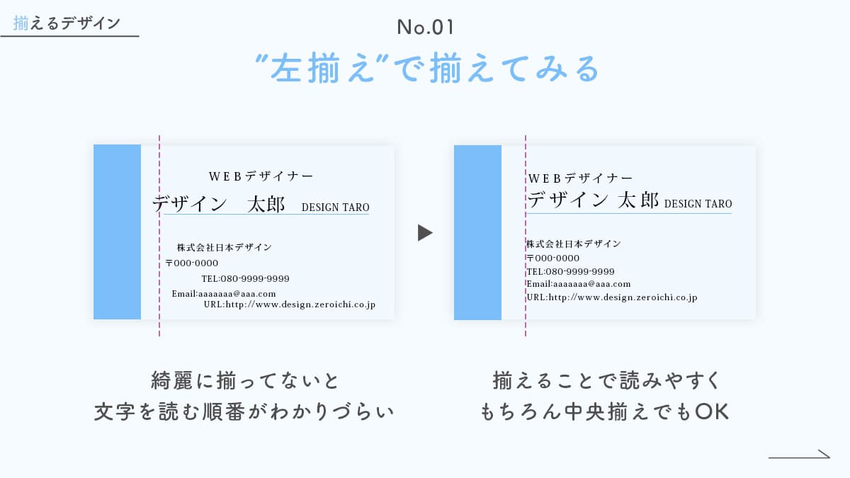 左揃え