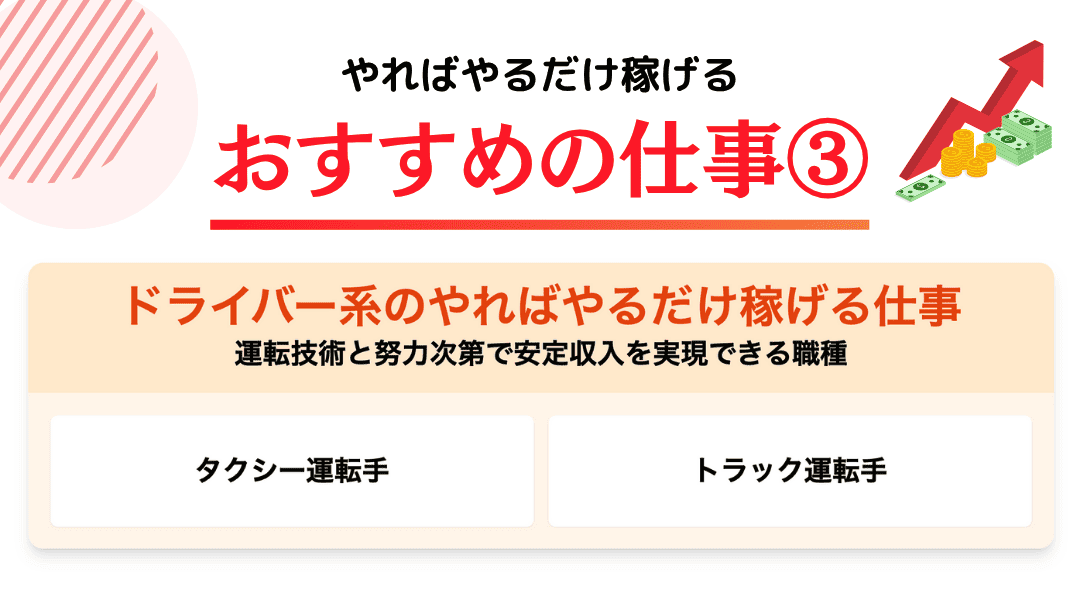 ドライバー系のやればやるだけ稼げる仕事2選