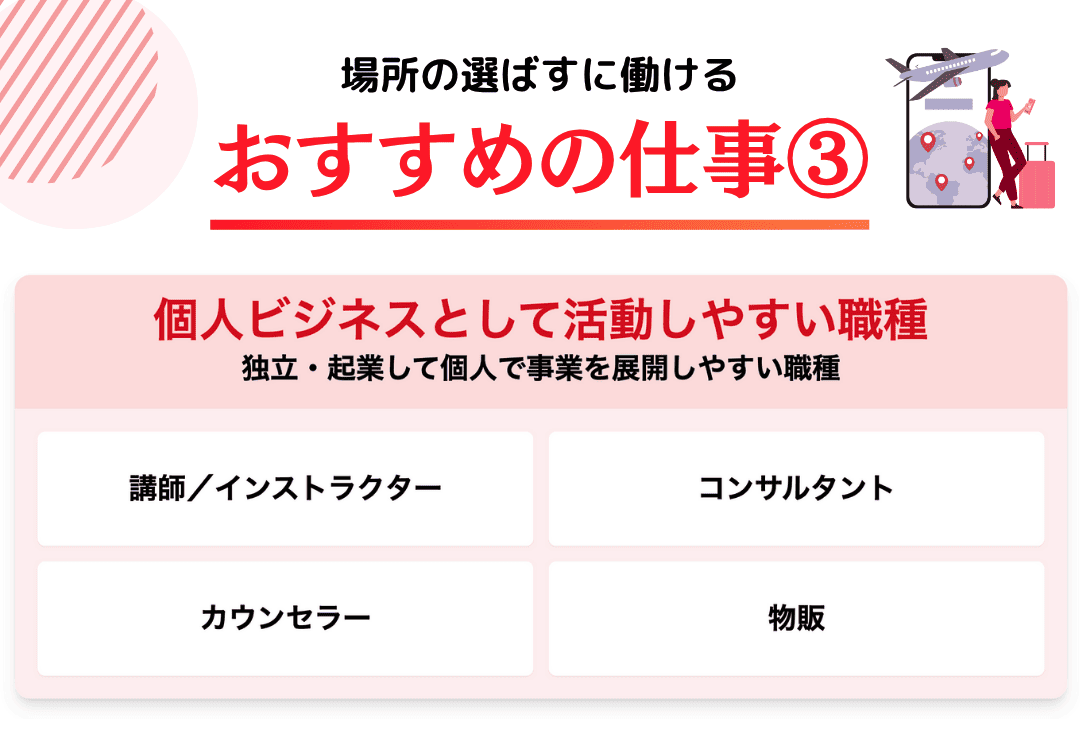 距離を越えて繋がれる！個人ビジネスとして活動しやすい職種