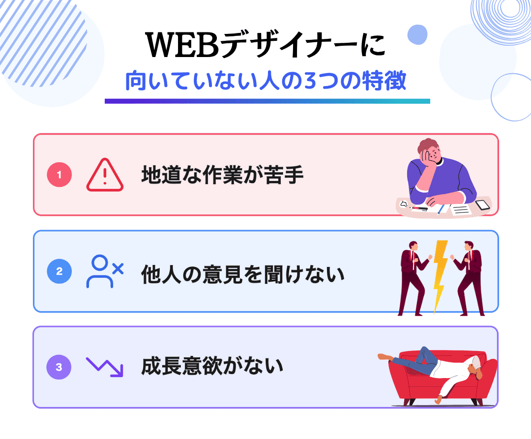 WEBデザイナーに向いていない人の3つの特徴