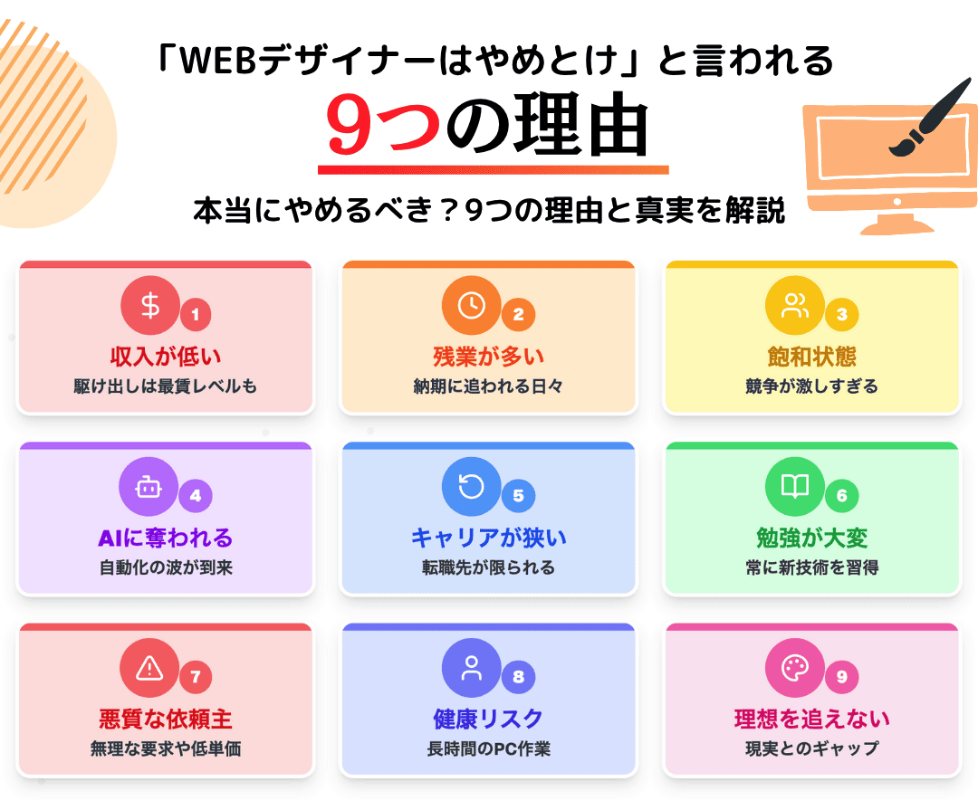 WEBデザイナーはやめとけと言われる9つの理由