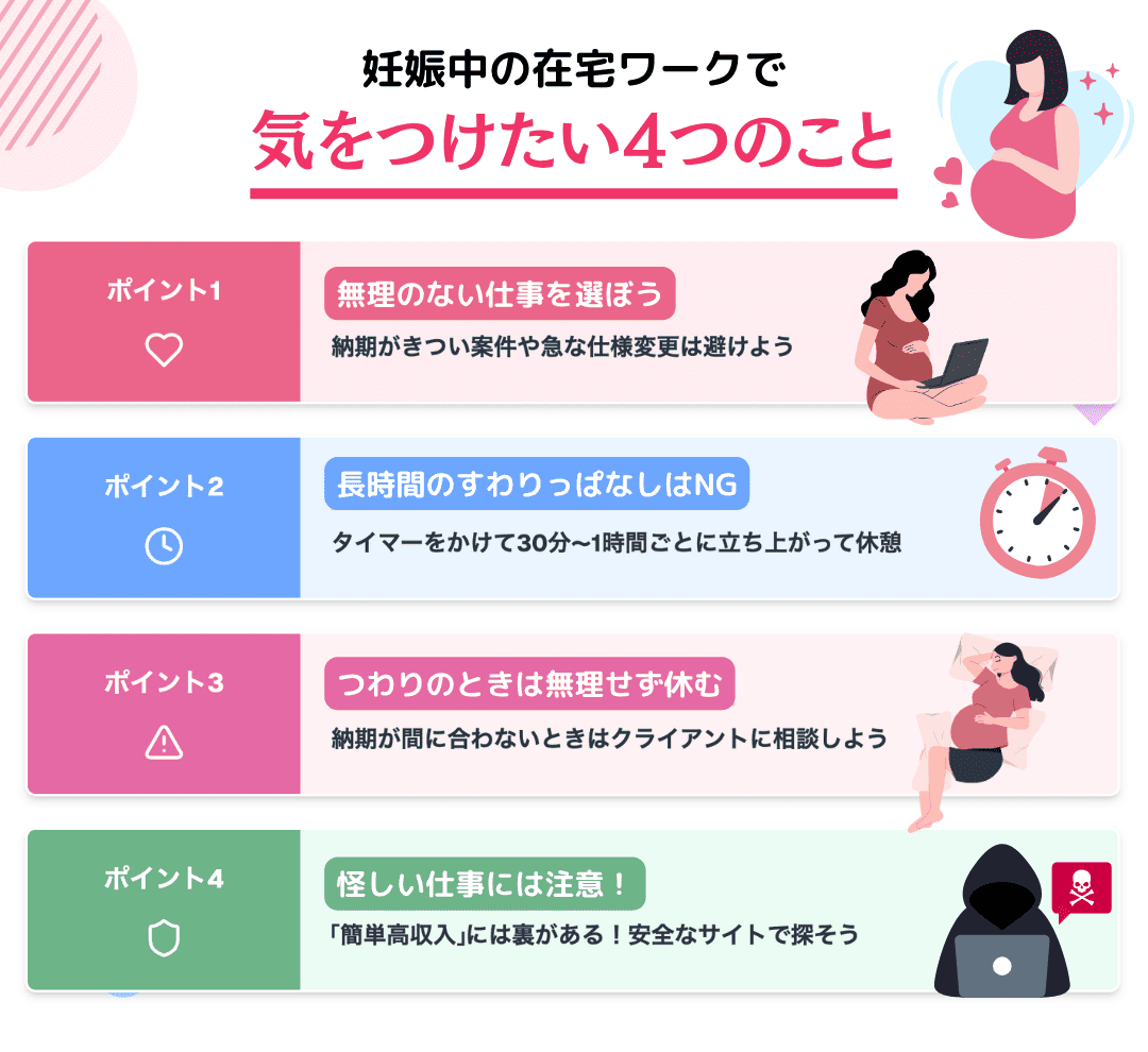 妊婦さんが在宅ワークをする際の4つの注意点