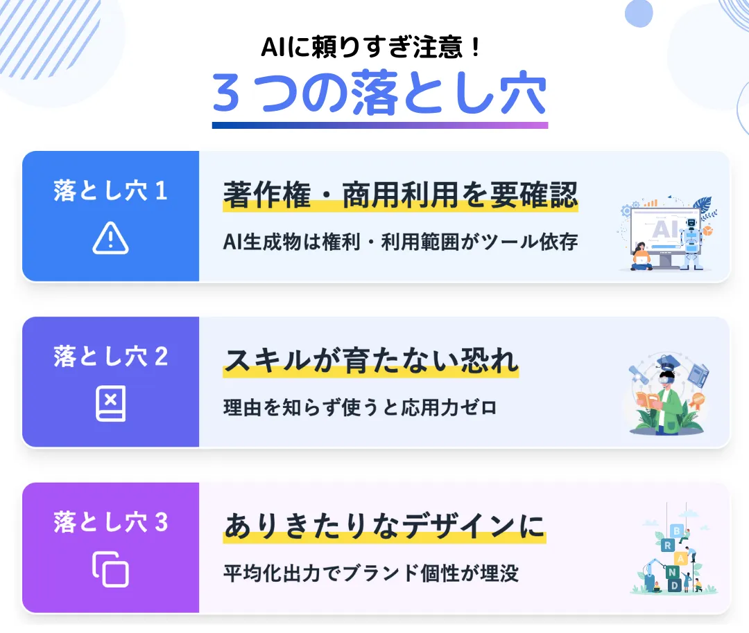 【注意】自動生成AIツールでWEBデザインを制作するデメリット