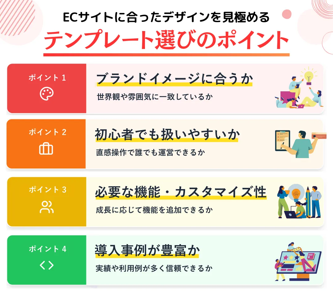 テンプレート選びのポイント|ECサイトに合ったWEBデザインを見極めよう