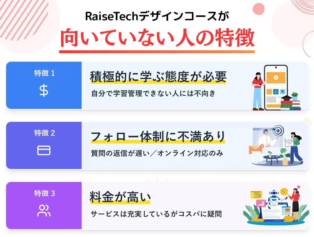 RaiseTechデザインコースが向いていない人