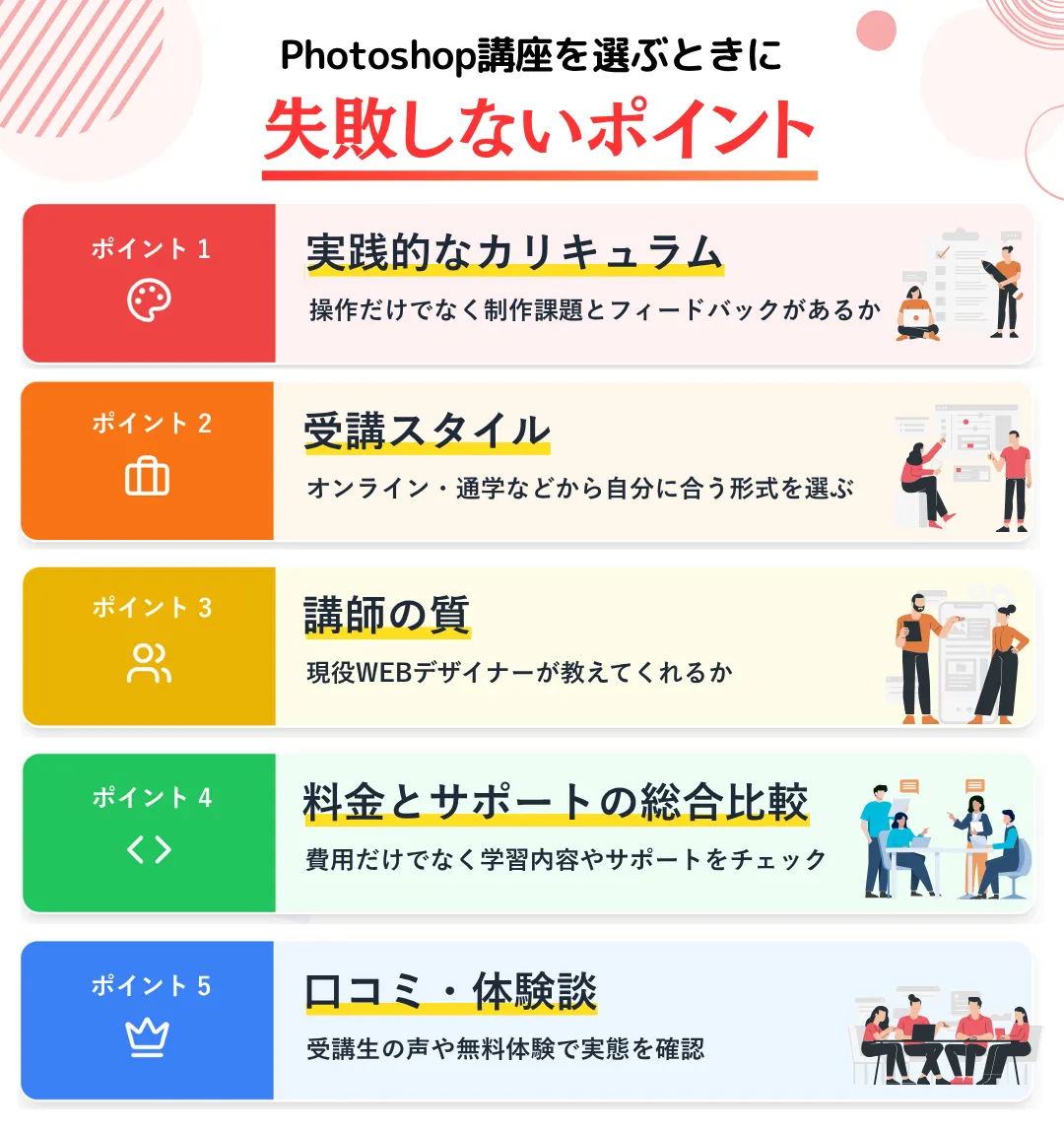 Photoshop講座の選び方｜初心者が失敗しない5つのポイント