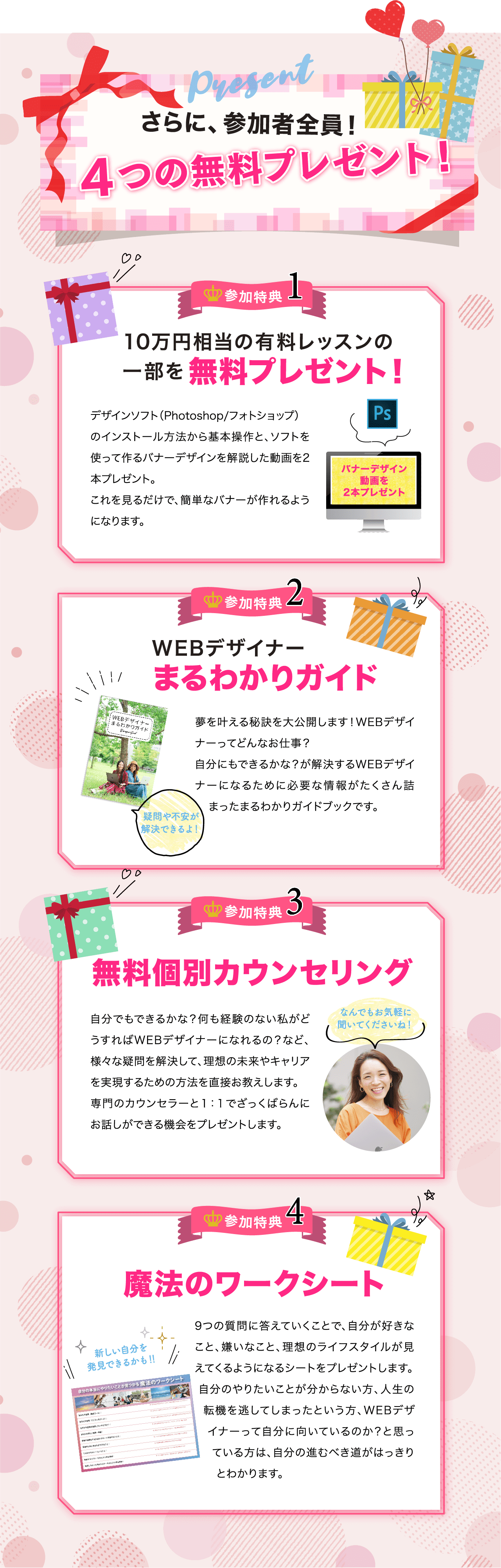 ４つの無料プレゼント！